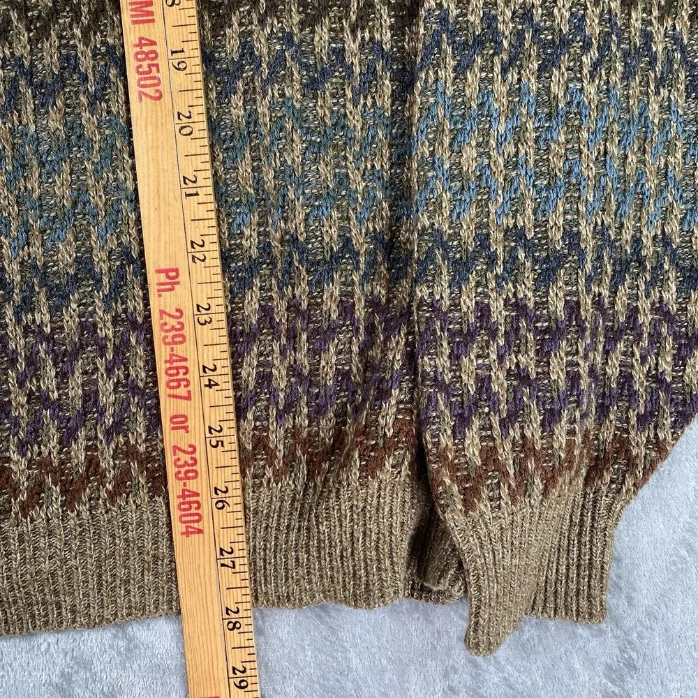 Vintage Marc Edwards Sweater Mens XL Textured Geometric Crewneck 90s Grandpa